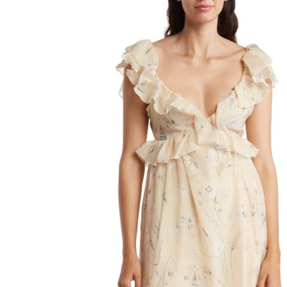 Koko and Mason Floral Ruffle Maxi Dress